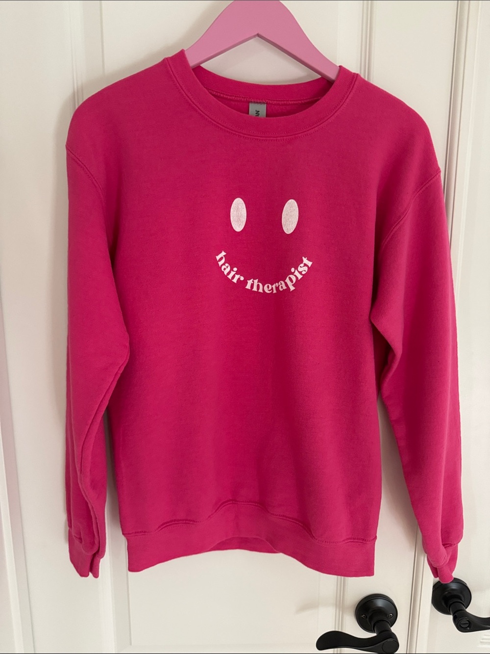 Pink "Hair Therapist" Crewneck Sweatshirt